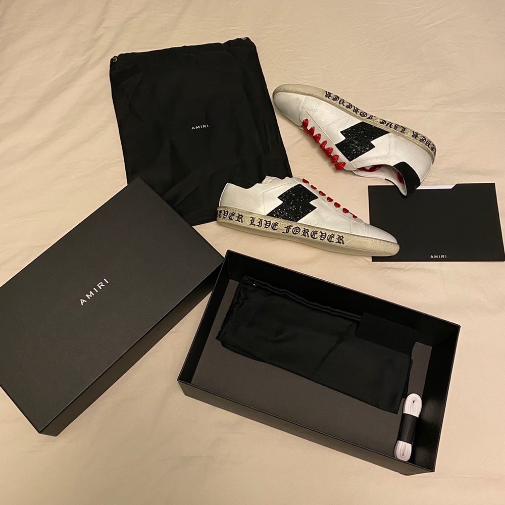 Amiri Live Forever Glitter Viper Low Top Shoes